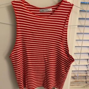 Zara High Neck Cropped Tank Top